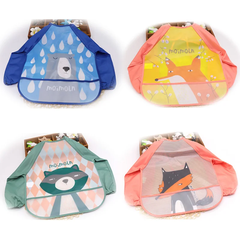 Водонепроницаемые детские нагрудники с длинным рукавом аксессуары для