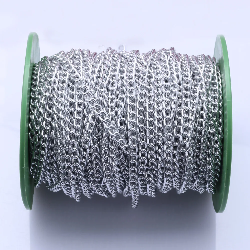 5 метров ширина цепи 4 мм окисление серебряный цвет алюминиевая цепь звено Diy
