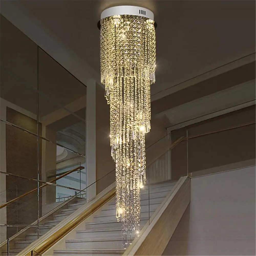 Современная Художественная декоративная лестница хрустальная люстра для