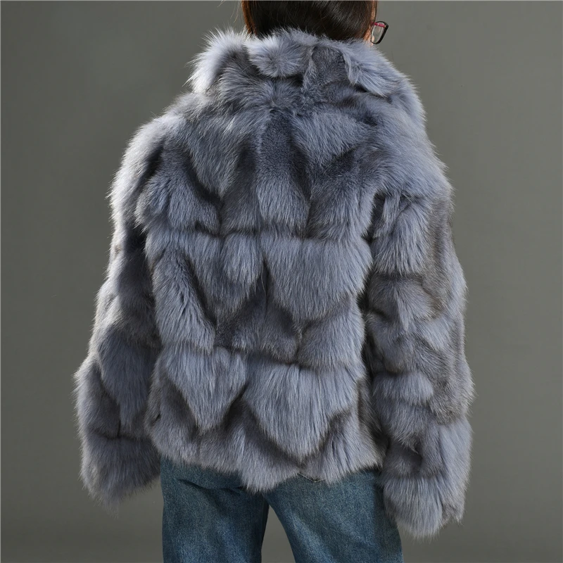 

Fashion Winter Warm Real Fox Fur Coat Cheap High Quality Natural Fur Jacket Thick