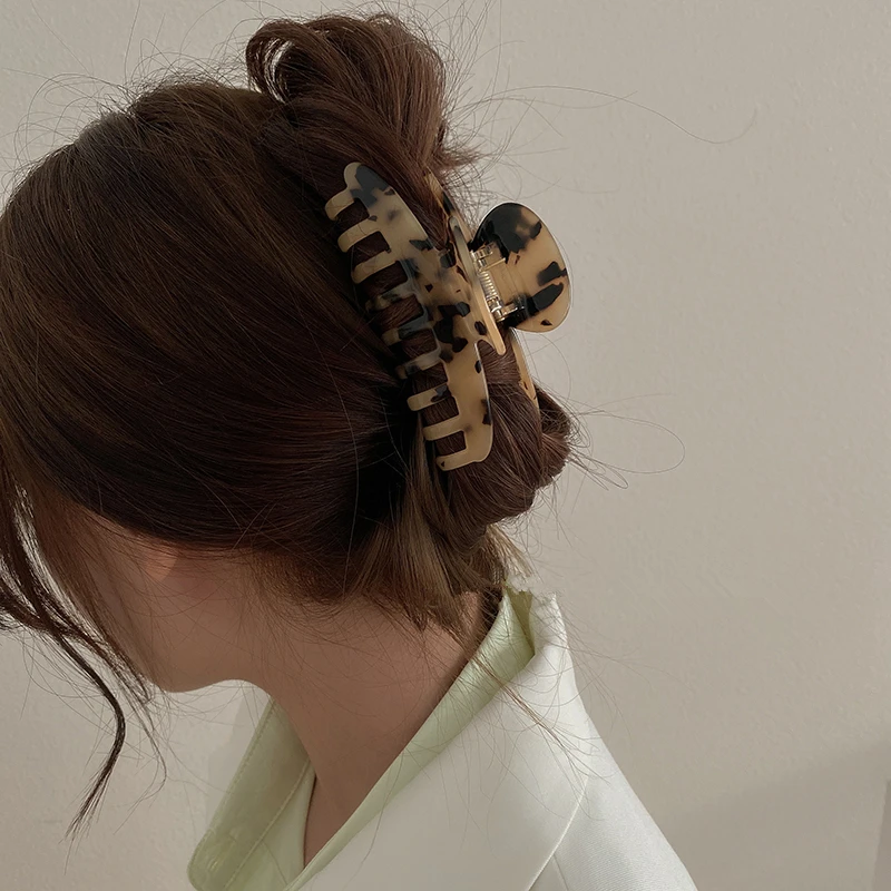 AOMU Корея OL Hyperbole простой Леопардовый цвет акриловый элегантный заколки для волос