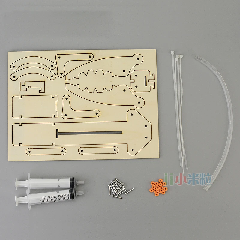 Собрать DIY деревянный гидравлический манипулятор модель наборы дети Монтессори