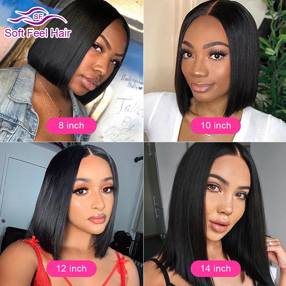 Bob Wig Lace Front Human Hair Wigs 13x6 HD Lace Frontal Wig Pre Plucked Lace Closure Wig For Women Short BOB Wig Soft Feel Hair