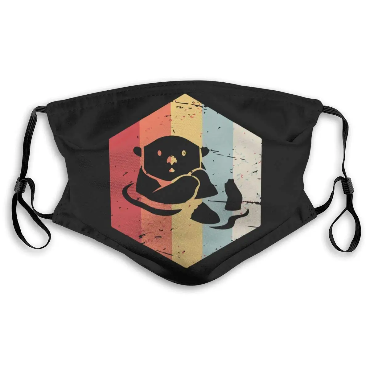 

Retro 70s Otter Unisex Anti-Pollution Mask Dust Mask with Filter Mask Black