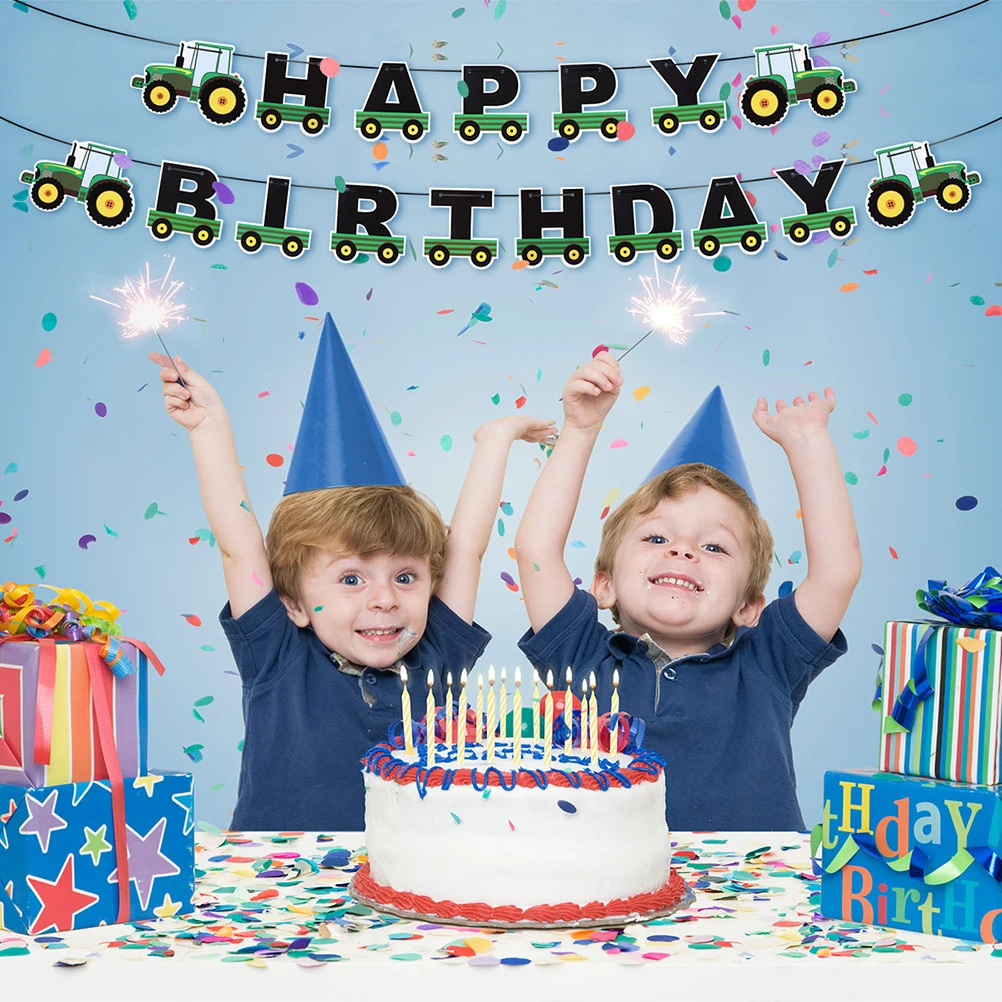 Экскаватор печати вечерние воздушные шары с бумажной кисточкой баннер и вафли