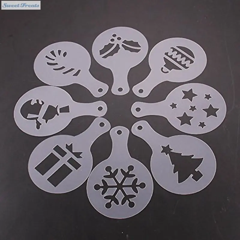 Пластиковые трафареты для торта 8 шт./компл. декоративные украшения рождества Дня