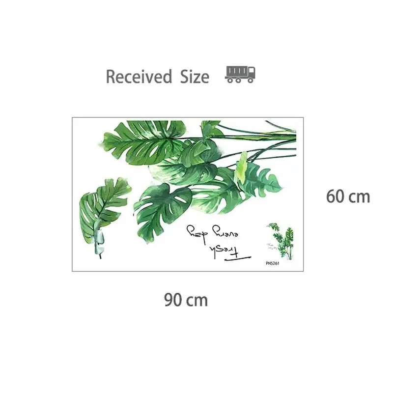 

1 Pcs PVC 60*90 CM Banana Green Leaf Plant Wall Sticker Decoration Sticker Mirror Y7J9 Sticker Home H0Y0