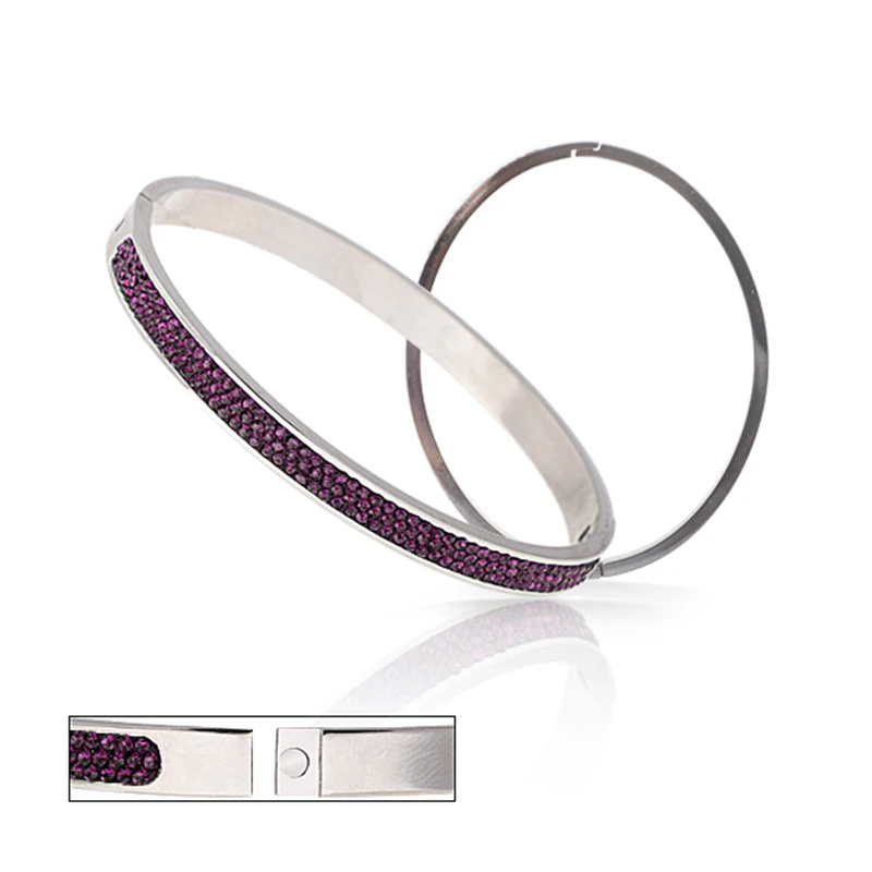 Оптовые браслеты из нержавеющей стали ювелирные изделия с фианитами хрустальные