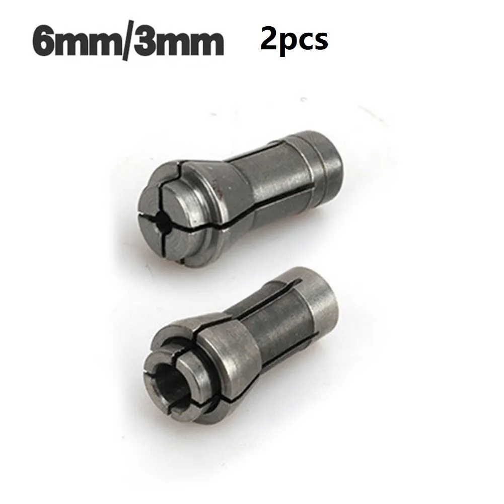 2pcs Trimming Engraving Machine Collet Chucks Die Grinder Router 3/6mm Bit Shank Adapter Holds Arbors Shanks Tools Woodworking images - 6