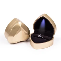 heart creative jewelry bagled light wedding ring box display storage jewelry case birthday gift for jewelry box%c2%a0ring case box%c2%a0