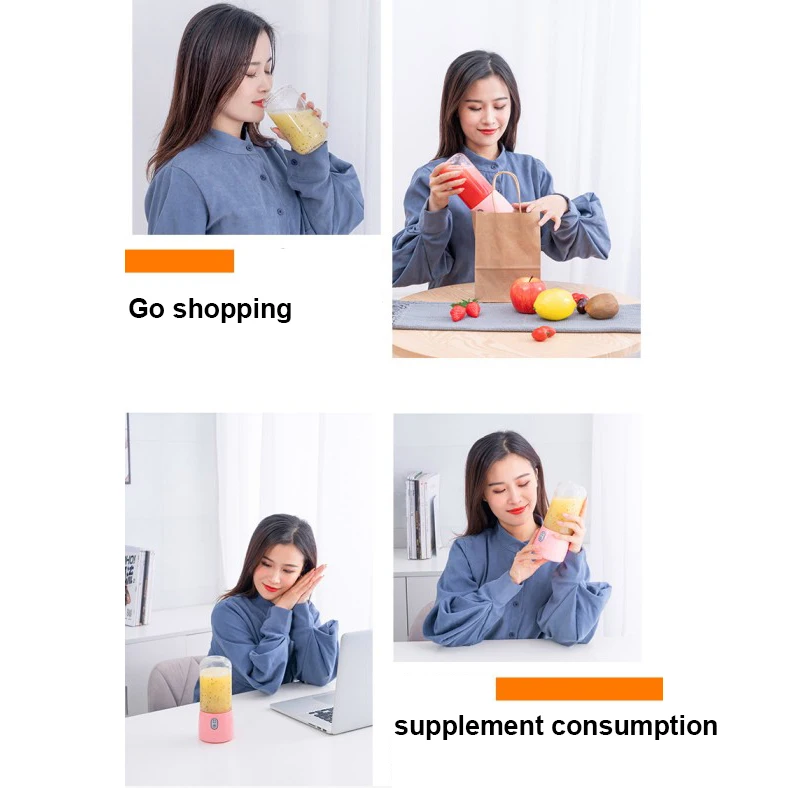 

Household Mini Electric Juicer 4/6 Blade Portable Juicer Cup Handheld Rechargeable Small Juice Extractor Machine Mixer Grinder