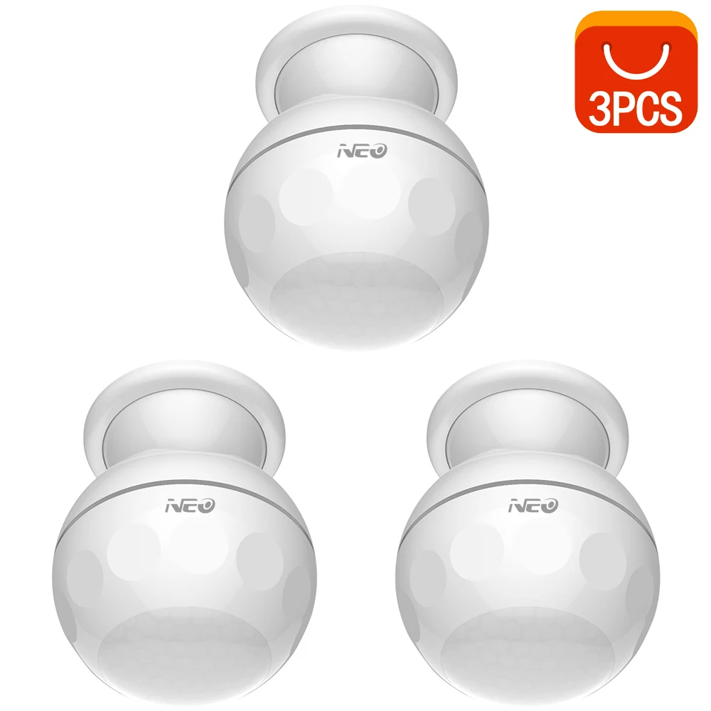 3PCS NEO COOLCAM умный WiFi PIR датчик движения с магнитный держатель домашней сигнализации Система поддержки IFTTT умный дом автоматизация - Цвет: 3PCS