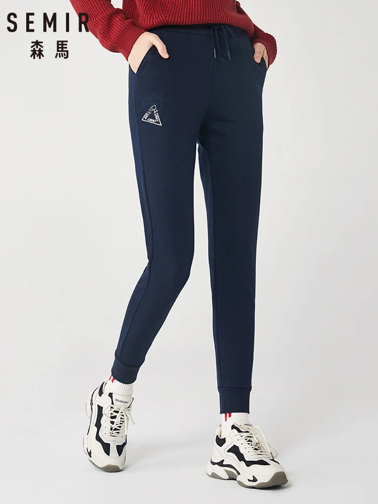 Брюки SEMIR Женские повседневные на шнуровке спортивные бархатные штаны с
