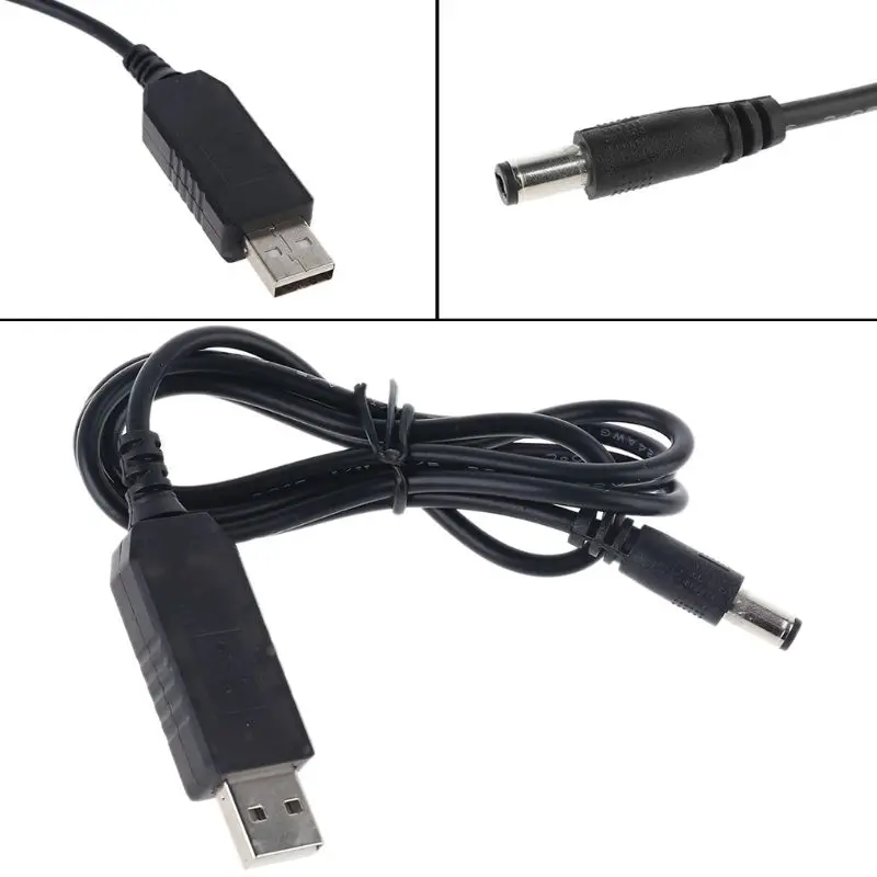 

QC3.0 USB to 5V-12V Adjustable Voltage 5.5x2.1mm Power Cable for WiFi Router LED X6HB