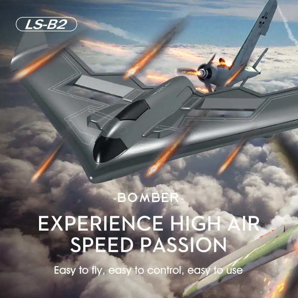 

Ls-B2 Ls-B3 2.4G RC Airplane Drone Toys Stealth Bomber Glider Toy Plane with Led 2Ch Wingspan Hand Throw Rc Plane Aircraft