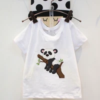 cute boys t shirt cartoon painter panda eating bamboo children clothes summer casual sweet baby t shirt kawaii girls tshirt tops