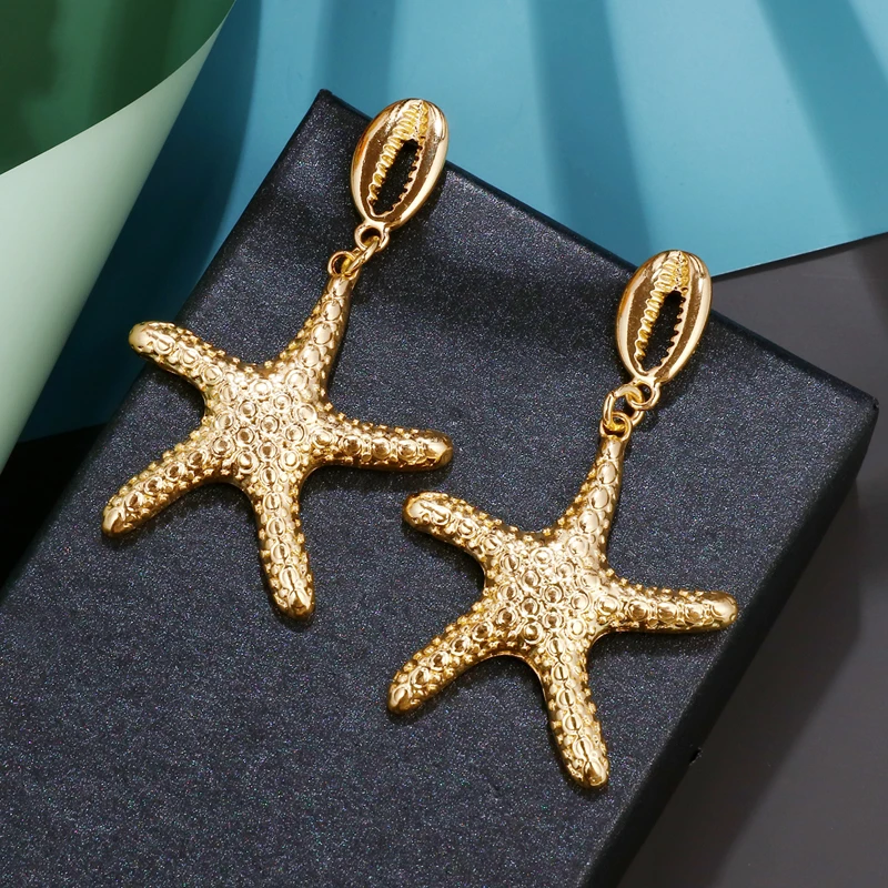 Большие серьги в виде ракушек для женщин эффектные из морских летние пляжные