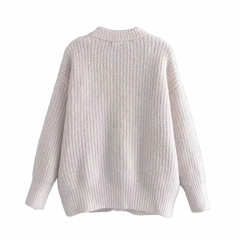 Кардиган женский трикотажный оверсайз с V-образным вырезом и длинными рукавами |