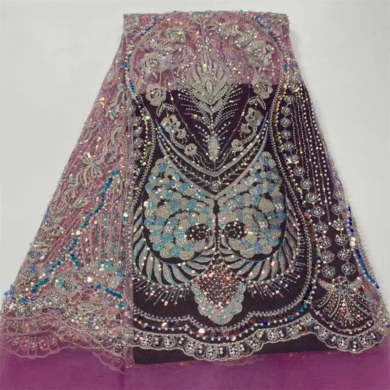 

African Sequins Lace Fabric French Mesh Laces High Quality 2022 Lace Nigerian Lace Fabric For Party JUAN