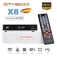 original gtmedia x8 satellite tv receiver h 265 dvb ss2s2x support europe country acm t2mi satellite youtube sat decoder