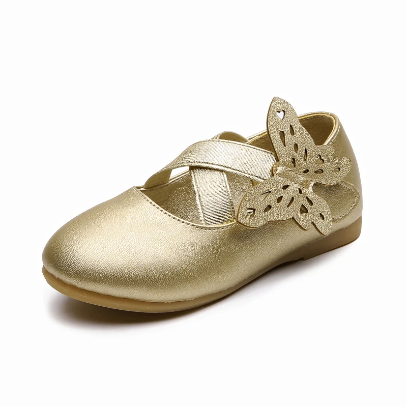 Милые детские туфли принцессы с бабочками для девочек мягкие танцевальные на