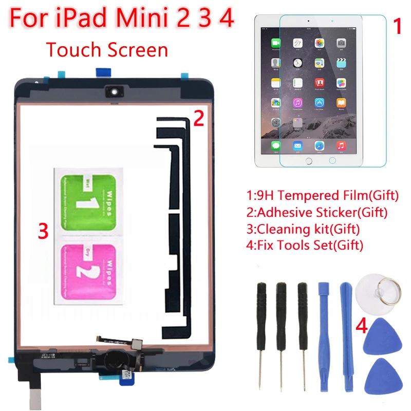 1 шт. оригинальный сенсорный экран для iPad Mini 2 3 4 дигитайзер планшет передняя