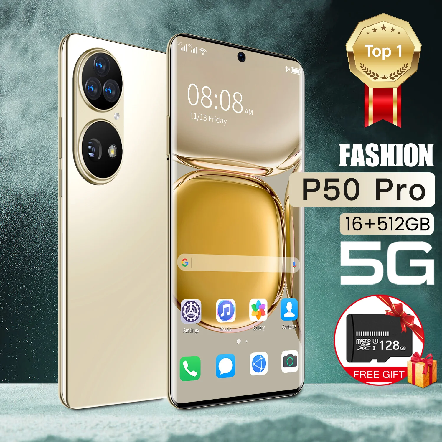 Tel&eacute;fono M&oacute;vil desbloqueado versi&oacute;n Global, dispositivo con agujero verdadero, pantalla de excavaci&oacute;n, 5G, para Huawei P50 Pro, Android, 2021-0