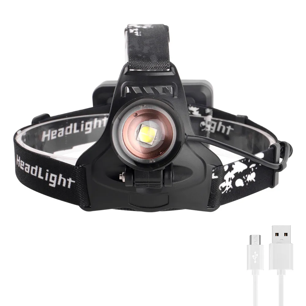A BORUiT 2806 XPH50 светодиодный налобный фонарь, масштабируемый, 3 режима, налобный фонарь, зарядное устройство USB, 18650 аккумулятор, Головной фонарь, охотничий фонарик, внешний аккумулятор - Испускаемый цвет: A