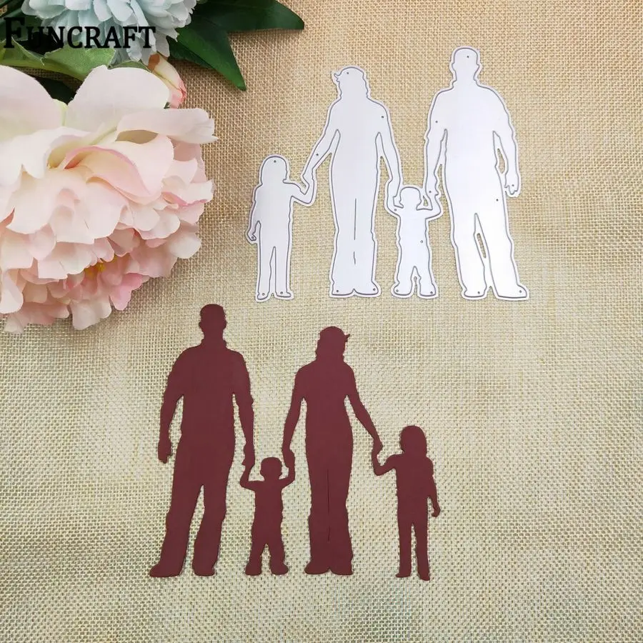 4 члена семьи мама папа дети металлические Вырубные штампы Kscraft вырубки для
