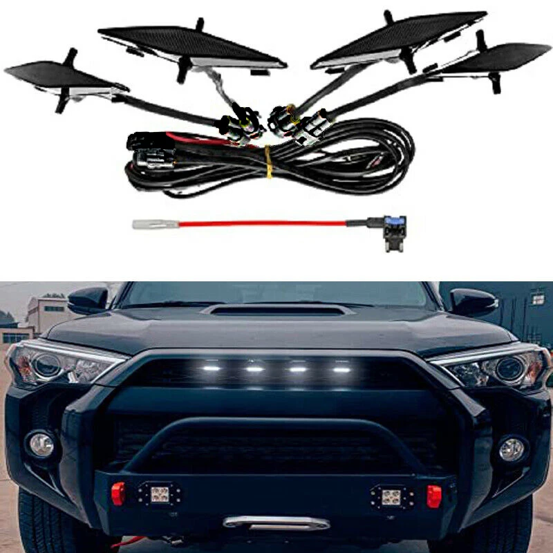 

4 PCS Grille Led yellow Lights with Fuse for 2014-2020 Toyota 4Runner TRD Pro Grille Including SR5 TRD off-road, Limite