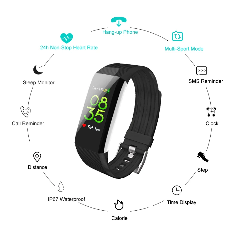 Умный Браслет фитнес трекер кровяное давление монитор сердечного ритма с