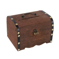 vintage treasure storage box piggy bank organizer saving box case with lock jewelry trinket storage box case chest organizer