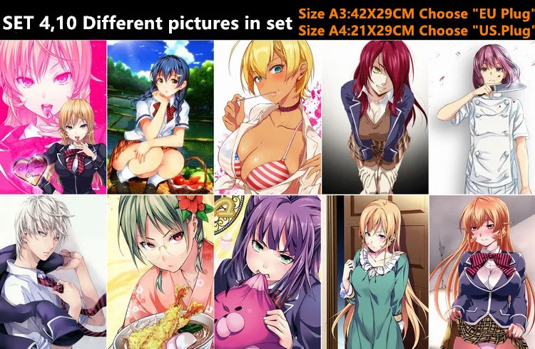 10 шт./лот аниме Shokugeki no Souma постер открытка наклейка еда войны игрушка Erina Megumi Alice