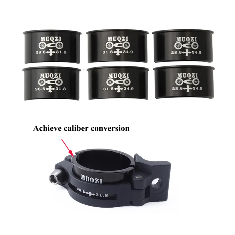 

2PCS Aluminum Alloy Bicycle Handlebar Conversion Shim Adapter Sheet Transformer Bike Front Derailleur Conversion Shim Tools