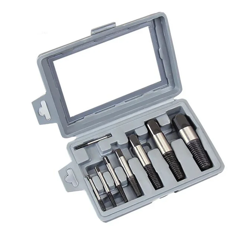

8pcs Damaged Broken Screws Extractor Drill Bits Double Screw Extractor Broken Bolt Water Pipe Remover Set