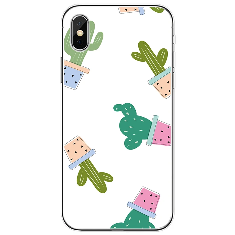 Зеленый чехол кактус Мягкий Силиконовый ТПУ для iPhone 5 5S SE 6 6plus 7 8 plus X XS XR Max 11 |