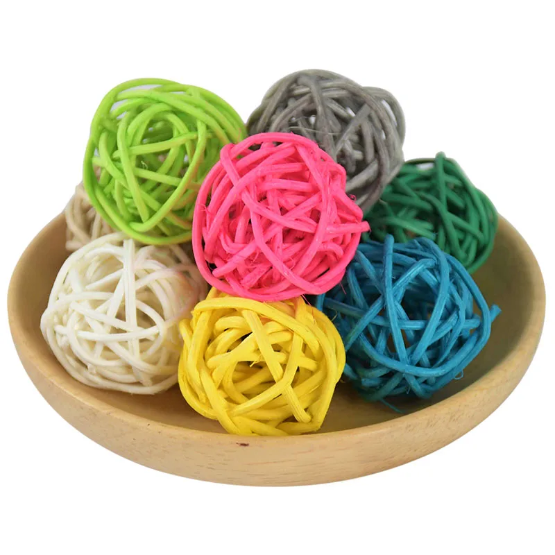 

20pcs 3cm Multicolor Rattan Ball Sepak Takraw DIY Christmas Drop Ornaments Handmade Crafts Shop Window Decoration Party Supplies