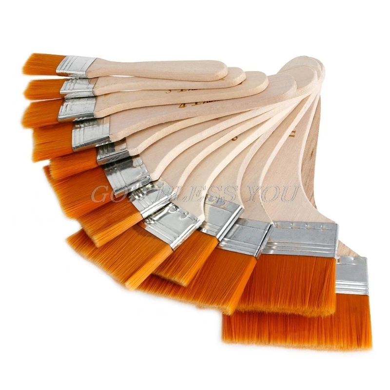 

New 12Pcs Wooden Painting Brush Artists Acrylic Oil Painting Tool Art Supply Set Drop Shipping