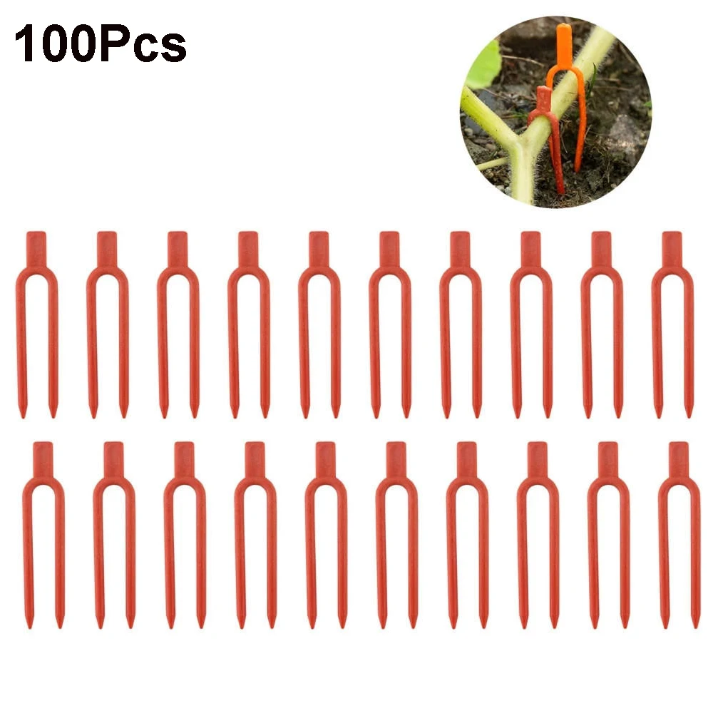 

100Pcs Plastic Plant Climbing Support Clips Plant Vine Holder For Flower Strawberry Seedling Tomato Garden Buildings Supplies