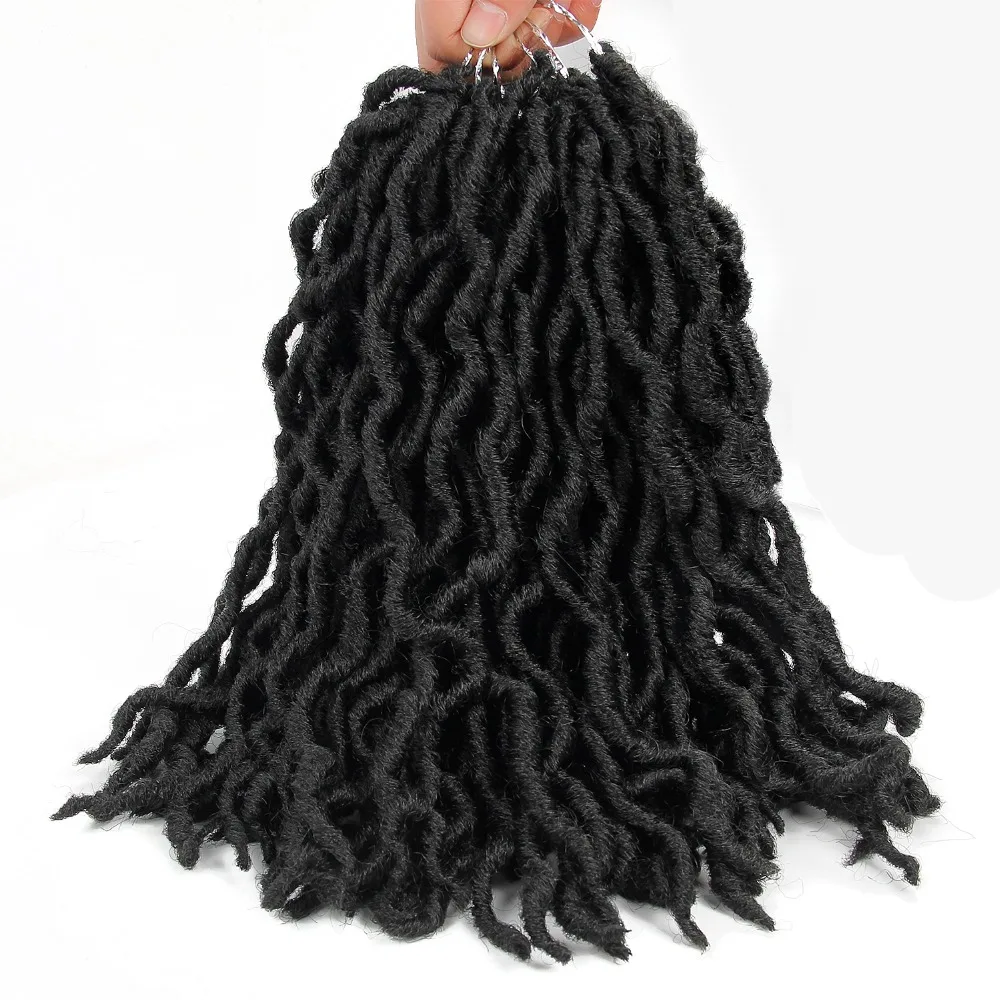 Faux Locs Curly накладные волосы на крючке, вьющиеся дреды волосы для наращивания 18 корня/пакет крючком вьющихся волос Синтетические Искусственные Locs в виде пряди волос