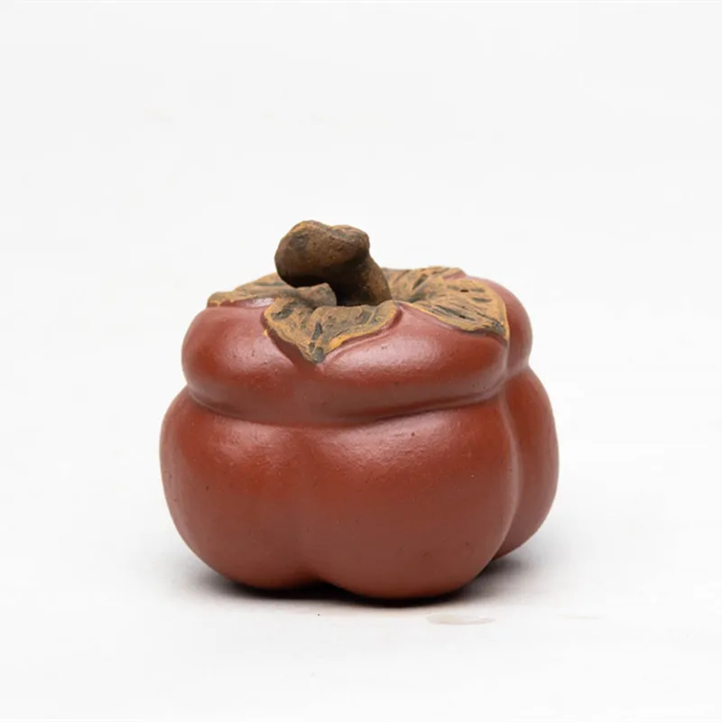 

Yixing Handmade Purple Clay Tea pet Persimmon Model Ornaments Figurine Sculpture Crafts Chinese Tea Set Decors Home Garden Art