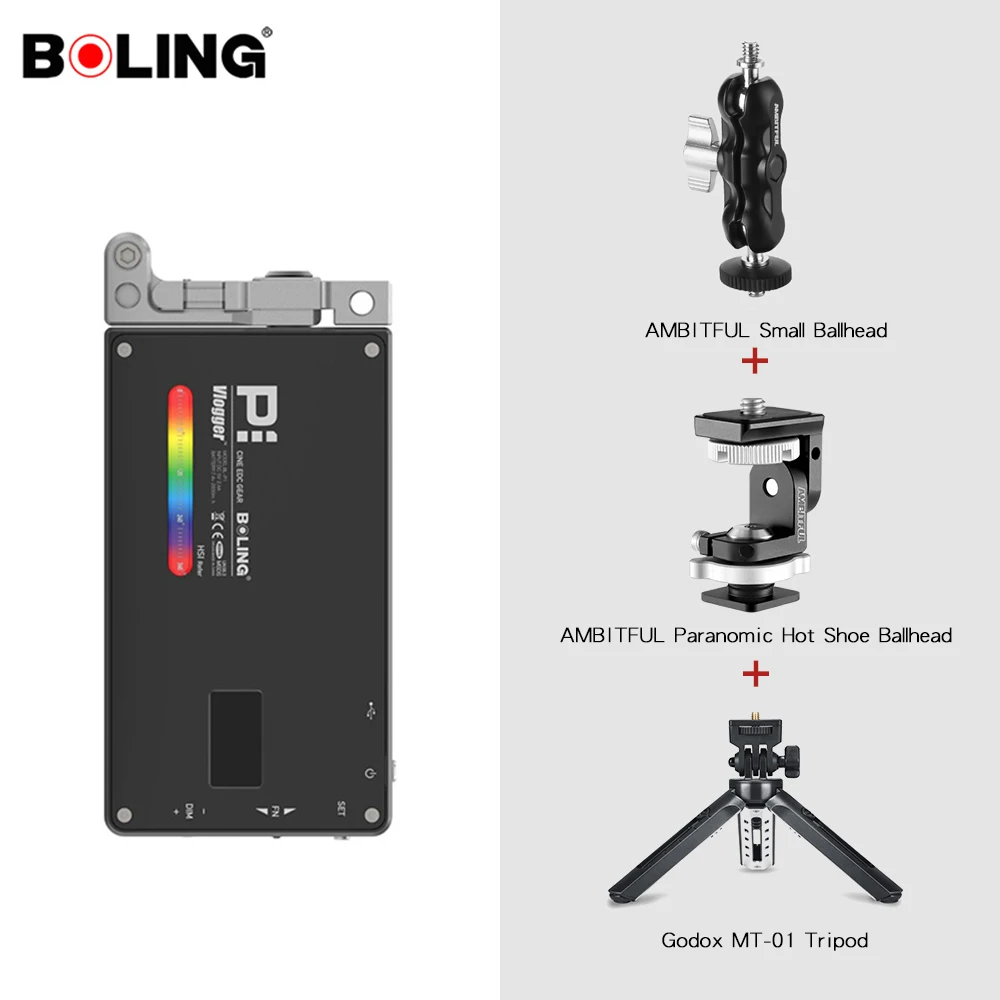 Kit 6 Boling BL-P1 RGB P1 2500 K-8500 K светодиодный светильник с регулируемой яркостью для видеостудии DSLR камера светильник для Vlogging Live - Цвет: Kit 6