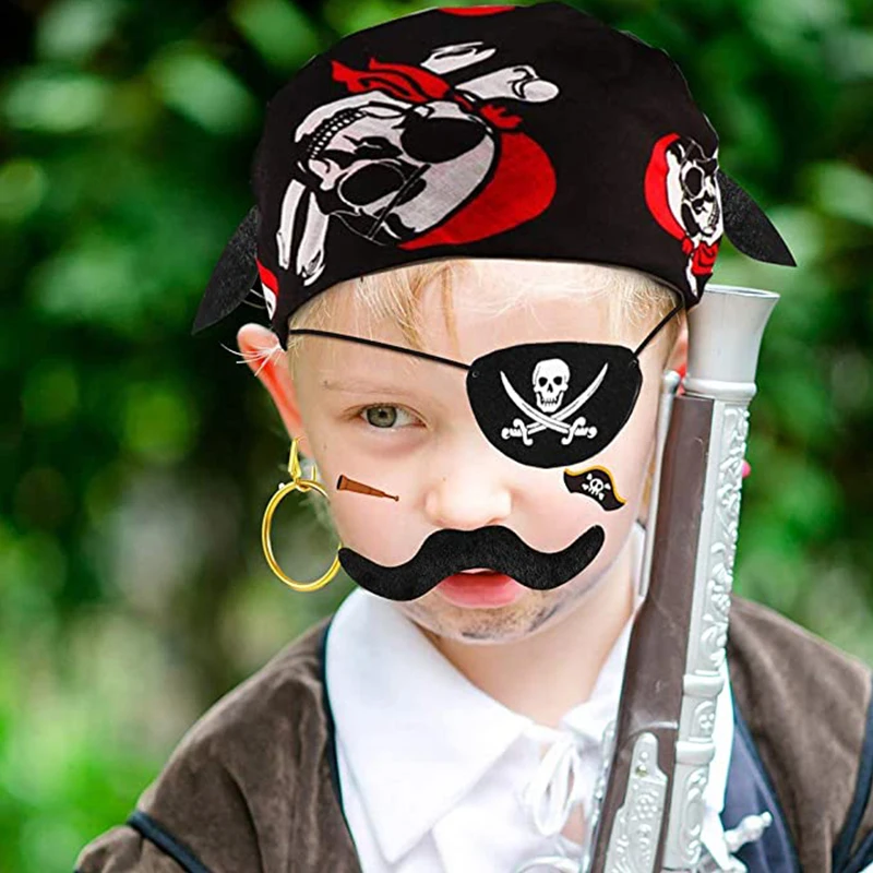 

Pirate Party Favors Kids Pirate Stickers Keychain Rings Halloween Christmas Gift Toys Pirate Birthday Party Supplies Decor