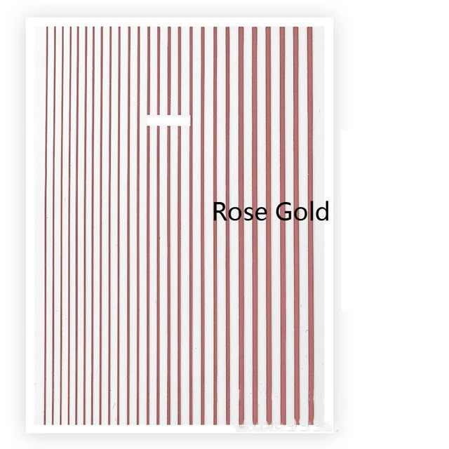 rose gold 3D металлическая Волнистая Полоса многоразмерные линии наклейки для ногтей s гибкие полосы, 5 цветов Гибкая золотая полоса хромированная Лента 3d наклейки для ногтей - Цвет: rose gold