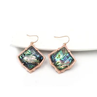 new fashion kite faceted abalone natural shell stone drop earrings for women