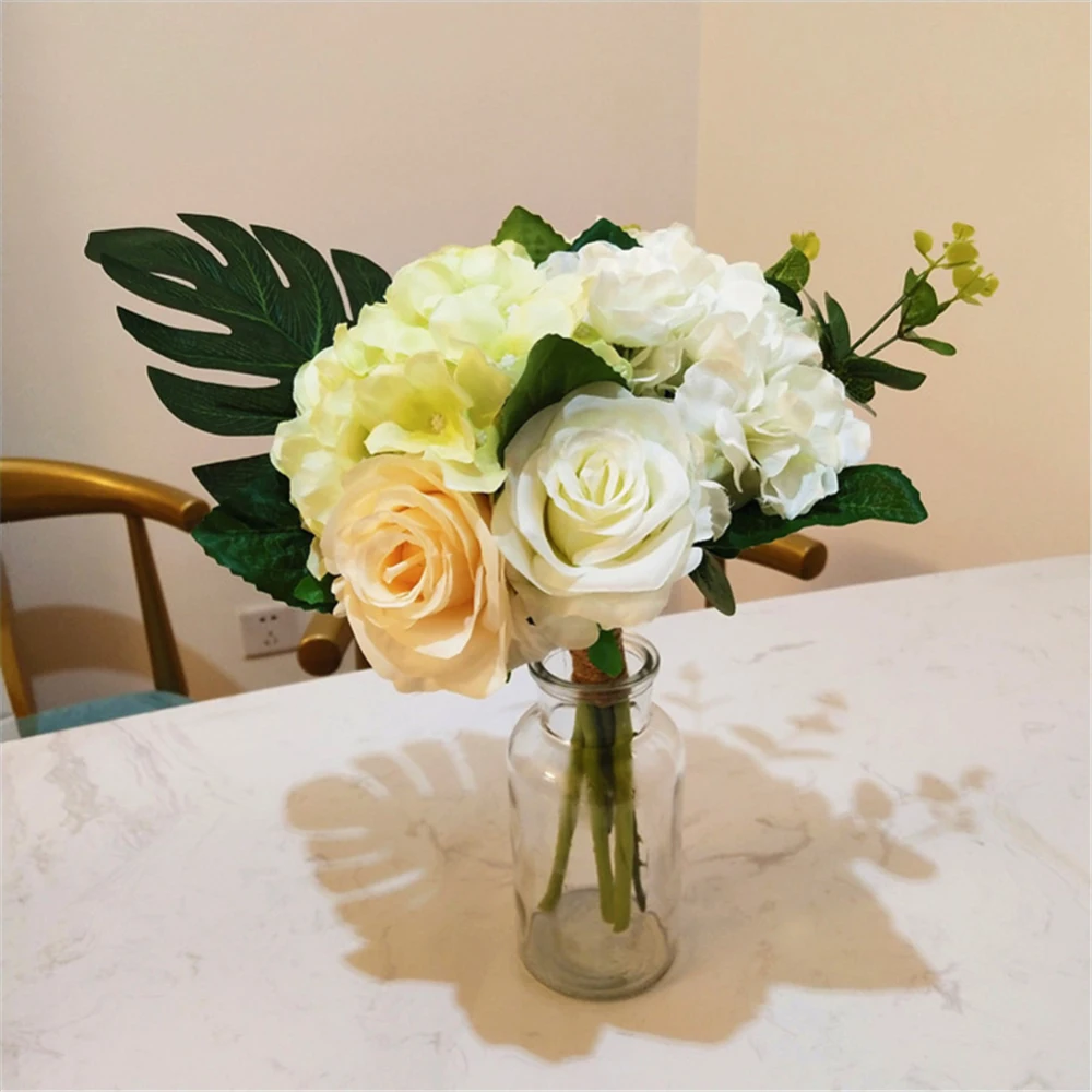 

Artificial Rose Bouquet Simulation Flowers Floral Ornaments Bridal Wedding Bouquet Home Decor