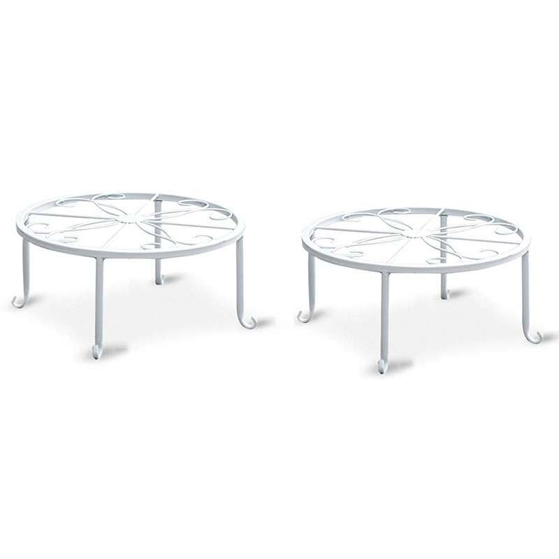 

Железная горшечная подставка для растений, белая, 2 шт., устойчивая к ржавчине круглая Тяжелая садовая плантатор