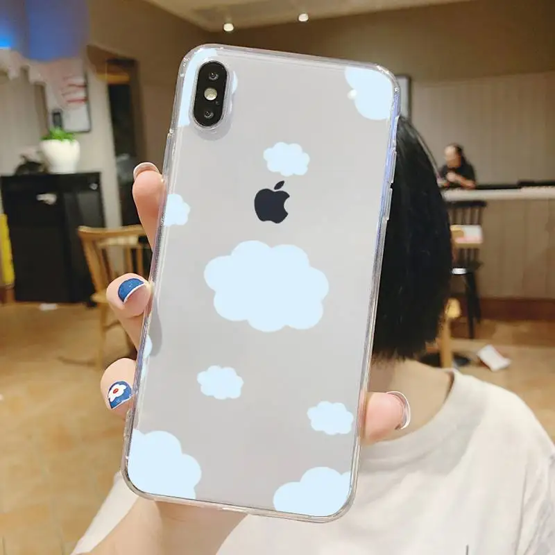 

clouds corlorful cute Cartoon Phone Case Transparent soft For iphone 5 5s 5c se 6 6s 7 8 11 12 plus mini x xs xr pro max