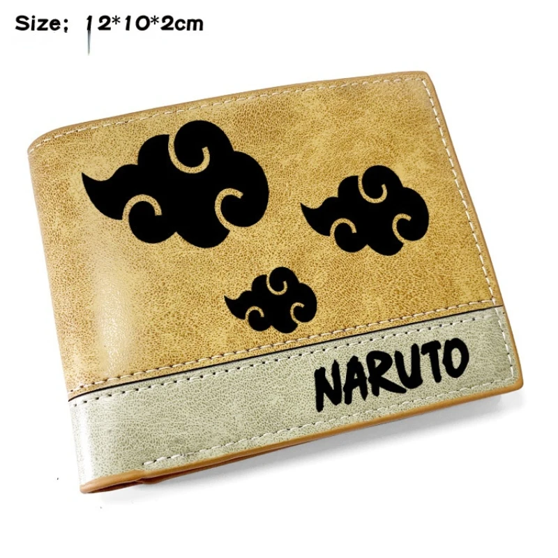 Кожаный кошелек Naruto короткий двойного сложения кожаные бумажники с тиснением