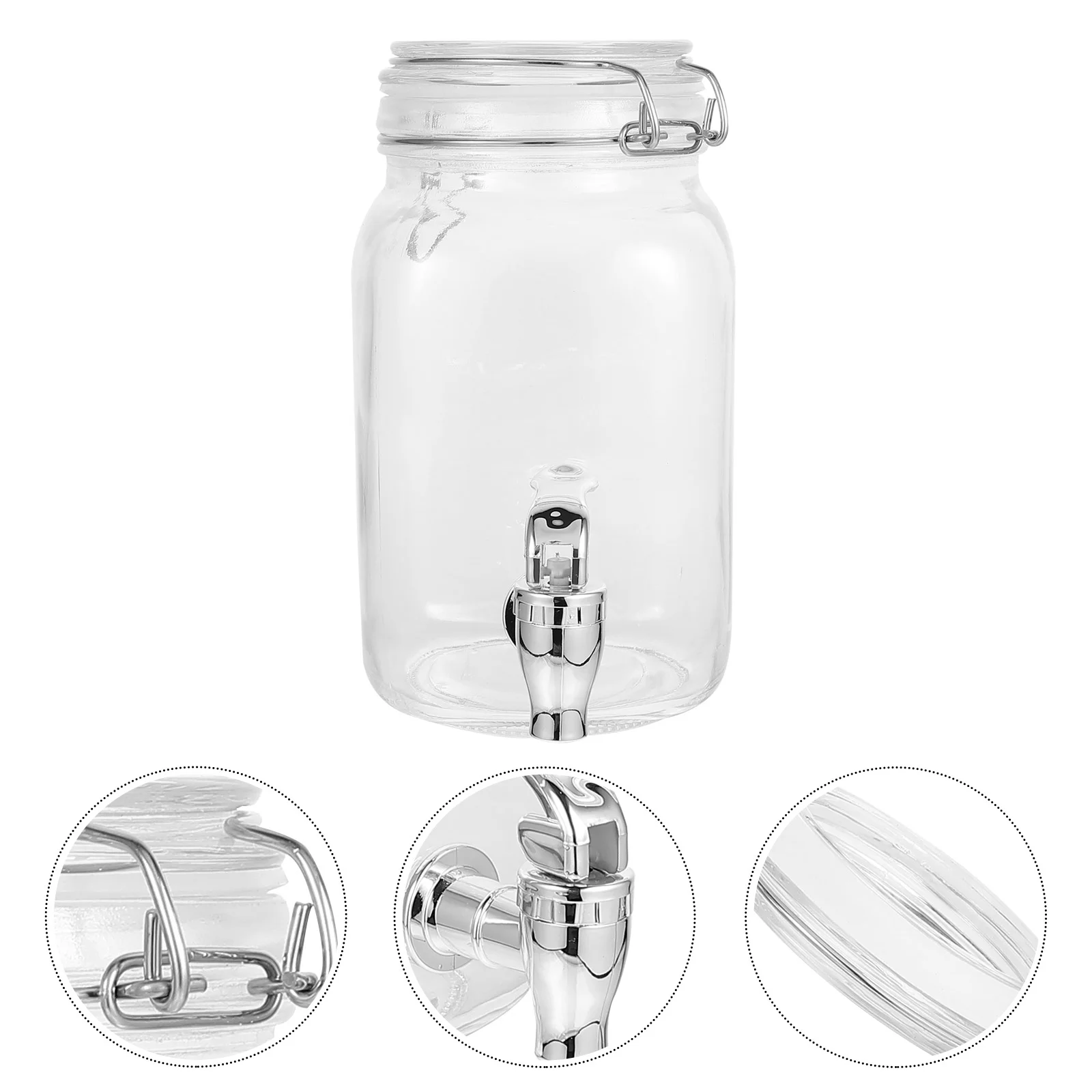 

1pc Glass Beverage Dispenser Glass Drink Drink Dispenser with
